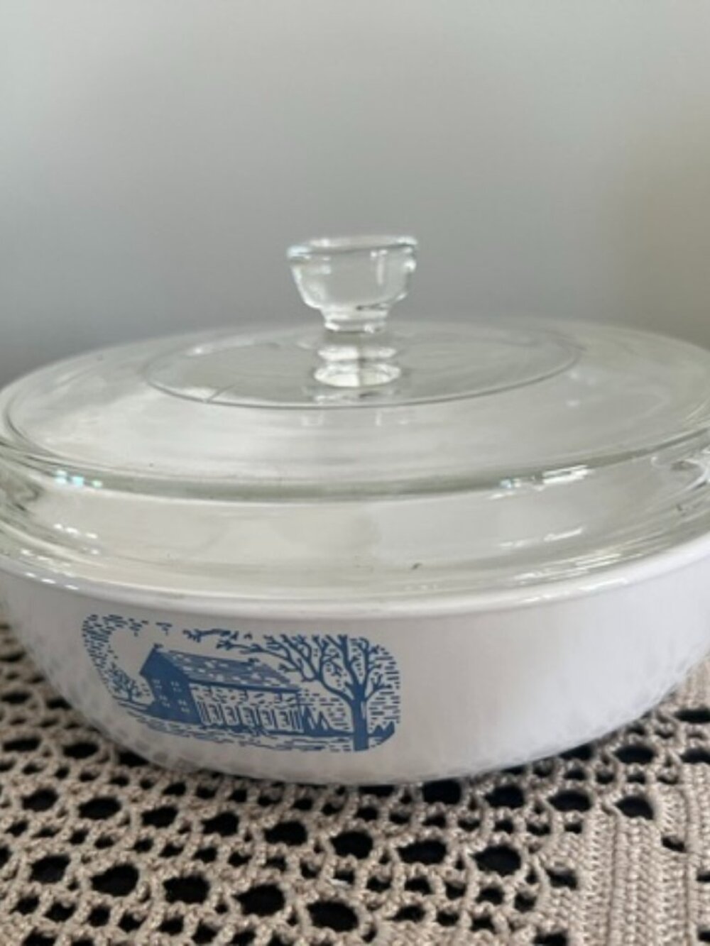 VTG Amana Radaranges White/Blue Browning Skillet W/Glass Lid By Corning